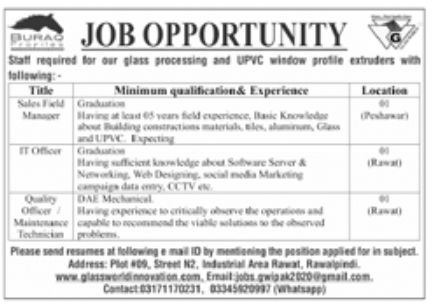 Buraq Travels Jobs July 2021