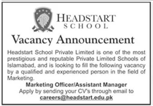 Headstart School Jobs July 2021