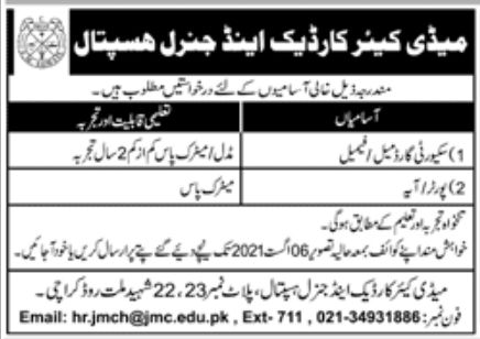 Medicare Cardiac & General Hospital Jobs July 2021