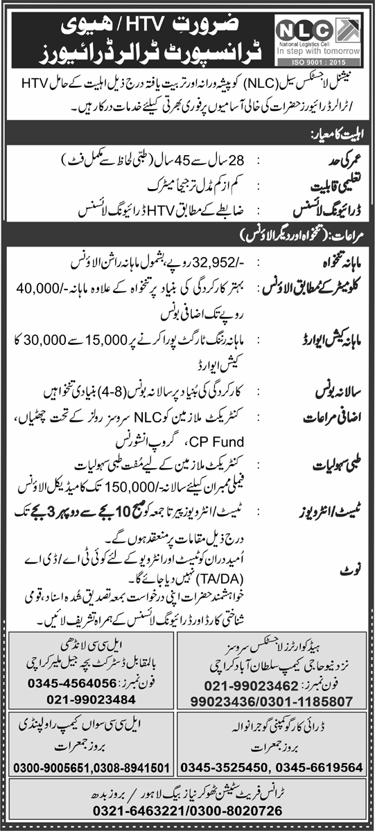 National Logistic Cell NLC Jobs July 2021