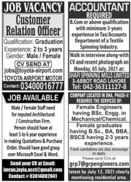 PaperPk Newspaper Jobs 04 July 2021