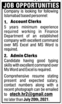 Private Company Islamabad Jobs July 2021