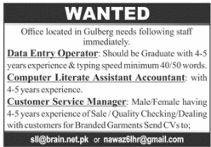 Private Office Lahore Jobs July 2021
