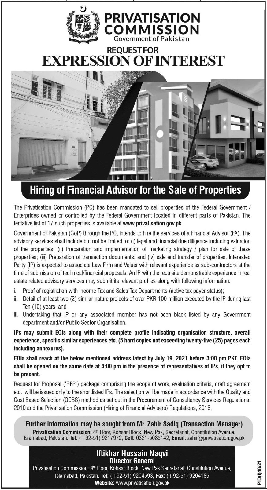 Privatisation Commission Pakistan Jobs June 2021