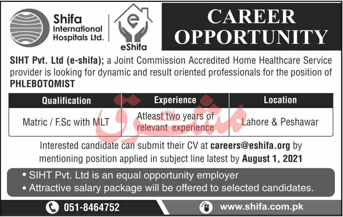 Shifa International Hospital Ltd Jobs July 2021