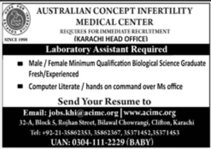 Australian Concept Infertility Medical Center Jobs January 2022