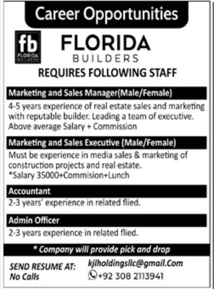 Florida Builders Jobs January 2022