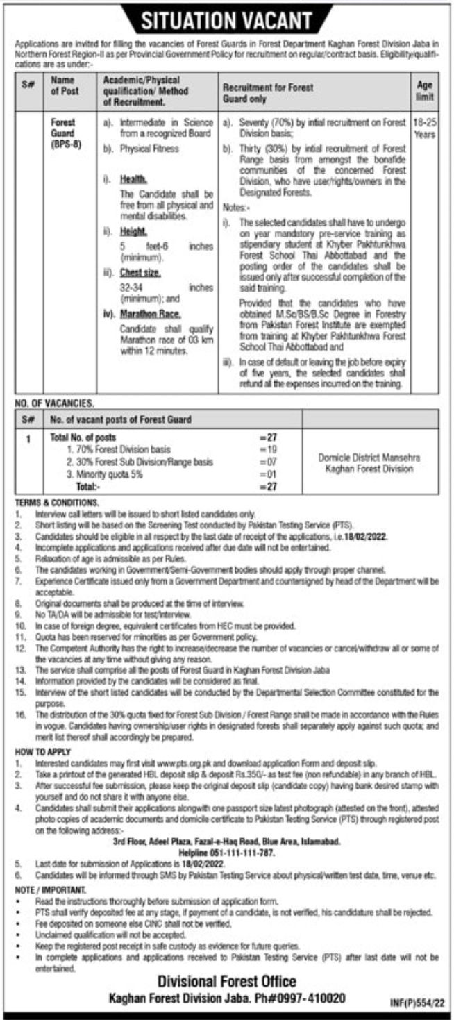 Forest Department Jobs January 2022