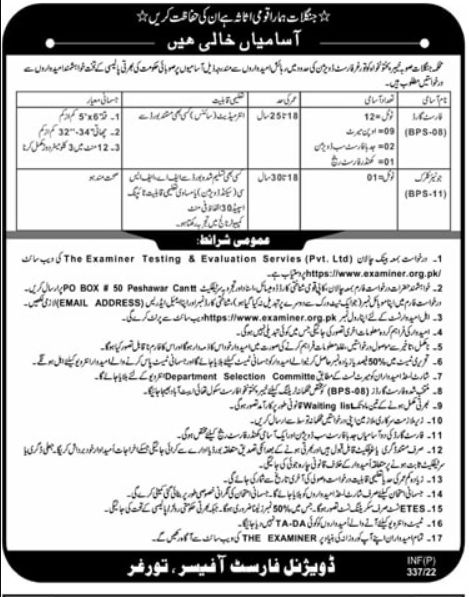 Forest Department KPK Jobs January 2022