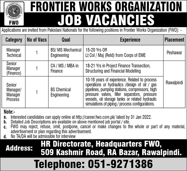 Frontier Works Organization Jobs January 2022