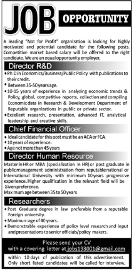 Non for Profit Organization Jobs January 2022