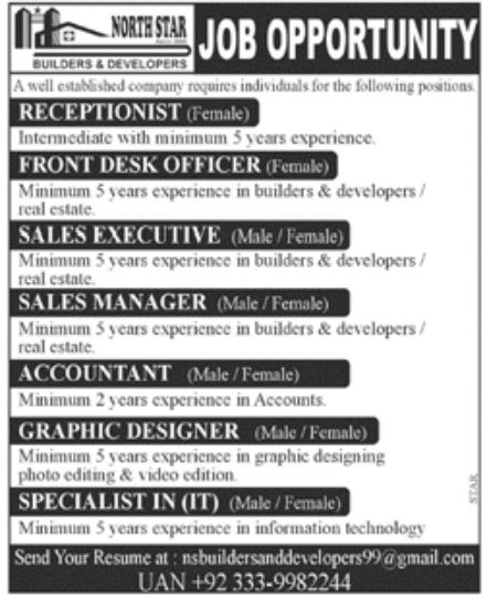North Star Builders & Developers Jobs January 2022