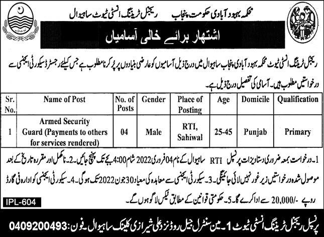 Population Welfare Department Government of the Punjab Jobs January 2022