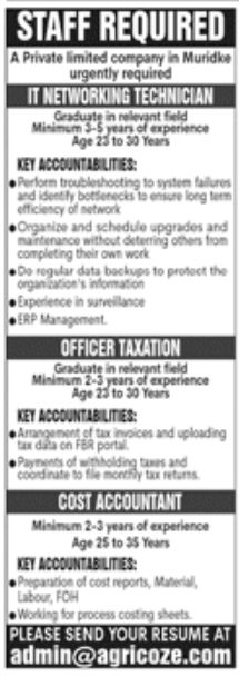 Private Limited Company Jobs January 2022