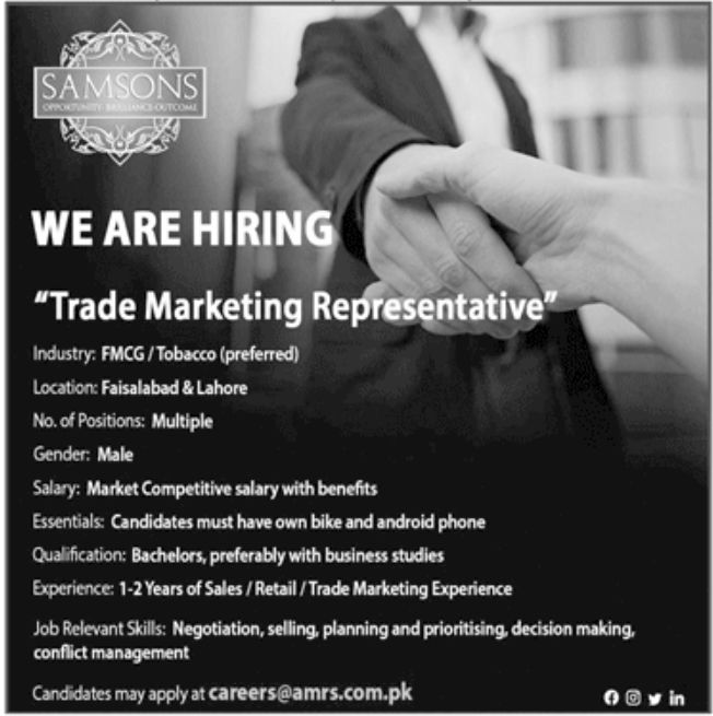 SAMSONS Jobs January 2022