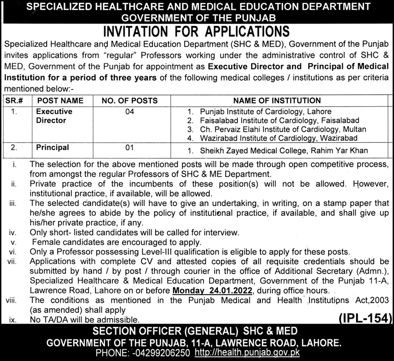 Specialized Healthcare and Medical Education Department Jobs January 2022