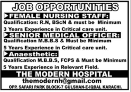 The Modern Hospital Jobs January 2022