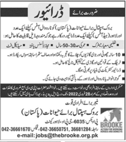 Brooke Hospital Jobs February 2022