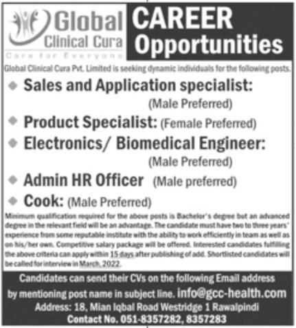 Global Clinical Cura Pvt Limited Jobs February 2022