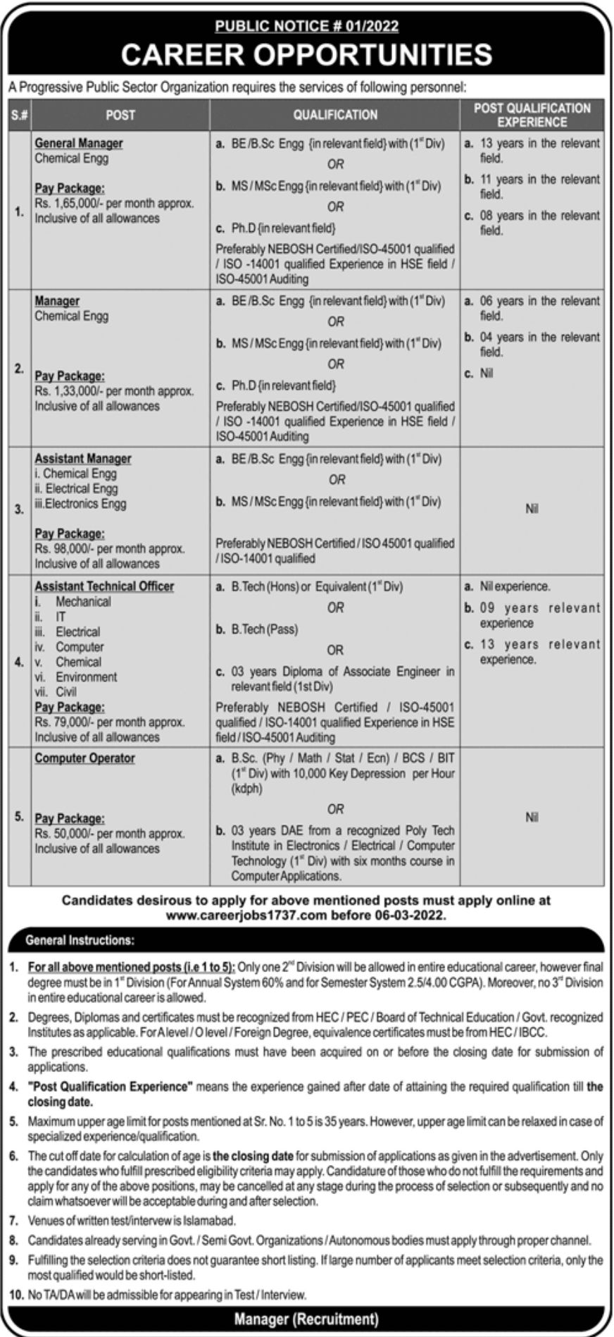Progressive Public Sector Organization PAEC Jobs February 2022