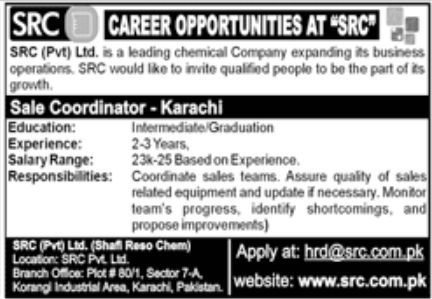 SRC Pvt Ltd Jobs February 2022
