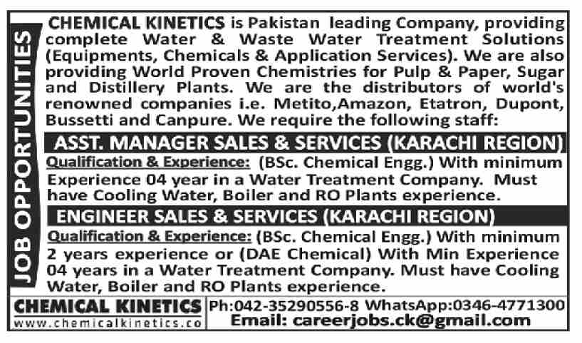 Chemical Kinetics Pakistan Leading Company Jobs March 2022