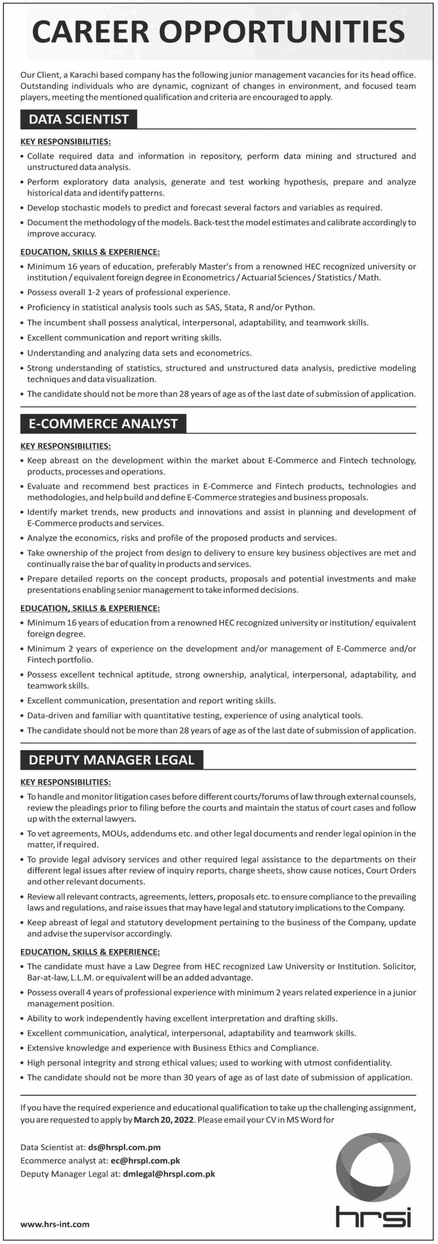 Hrsi-Int Jobs February 2022