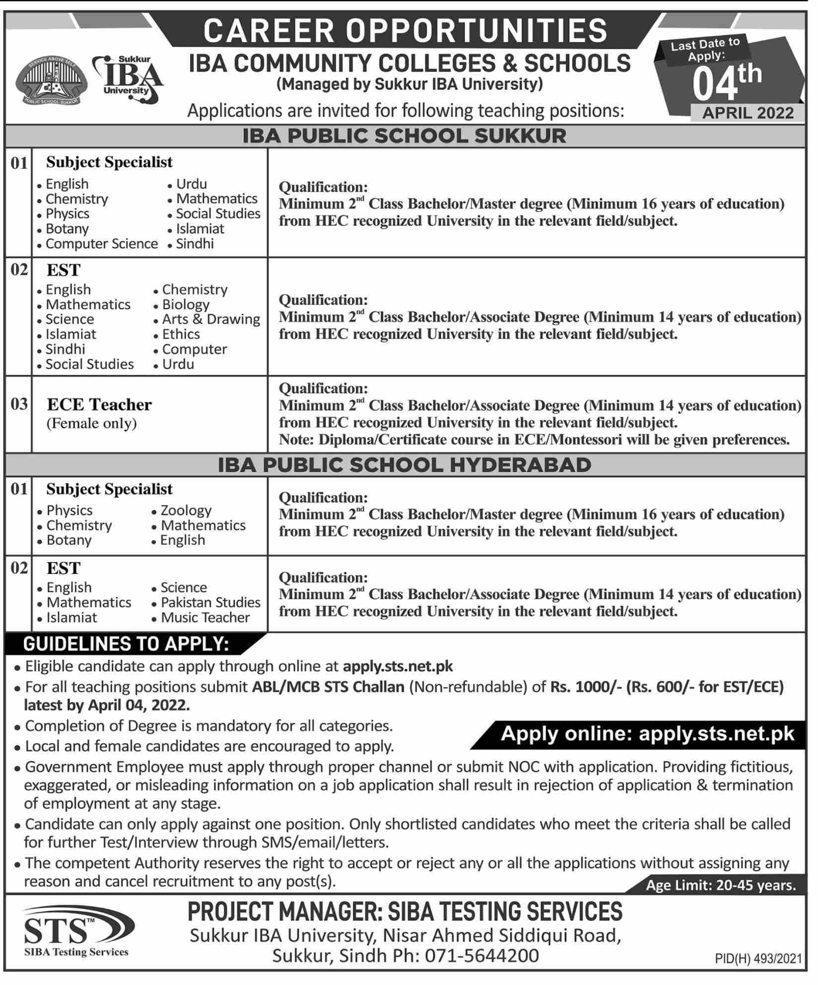 IBA Community Colleges & Schools Jobs March 2022
