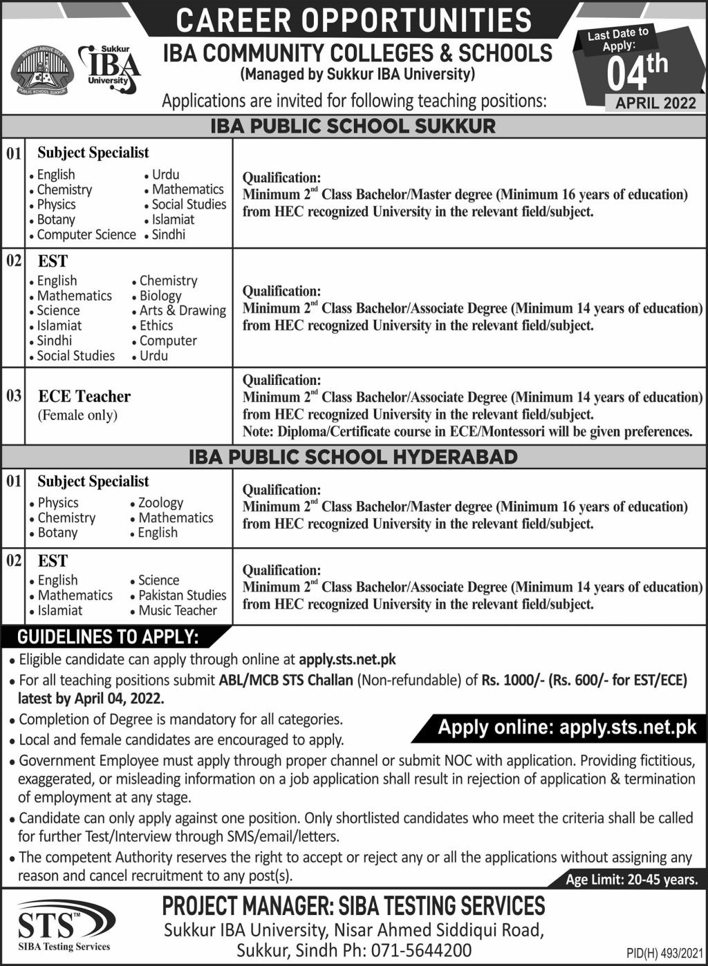 IBA Community Colleges & Schools Jobs March 2022
