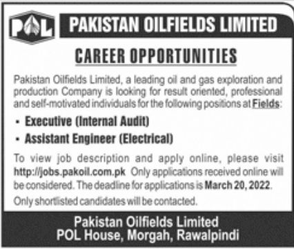 Pakistan Oilfields Limited POL Rawalpindi Jobs March 2022