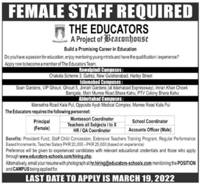 The Educators Jobs March 2022