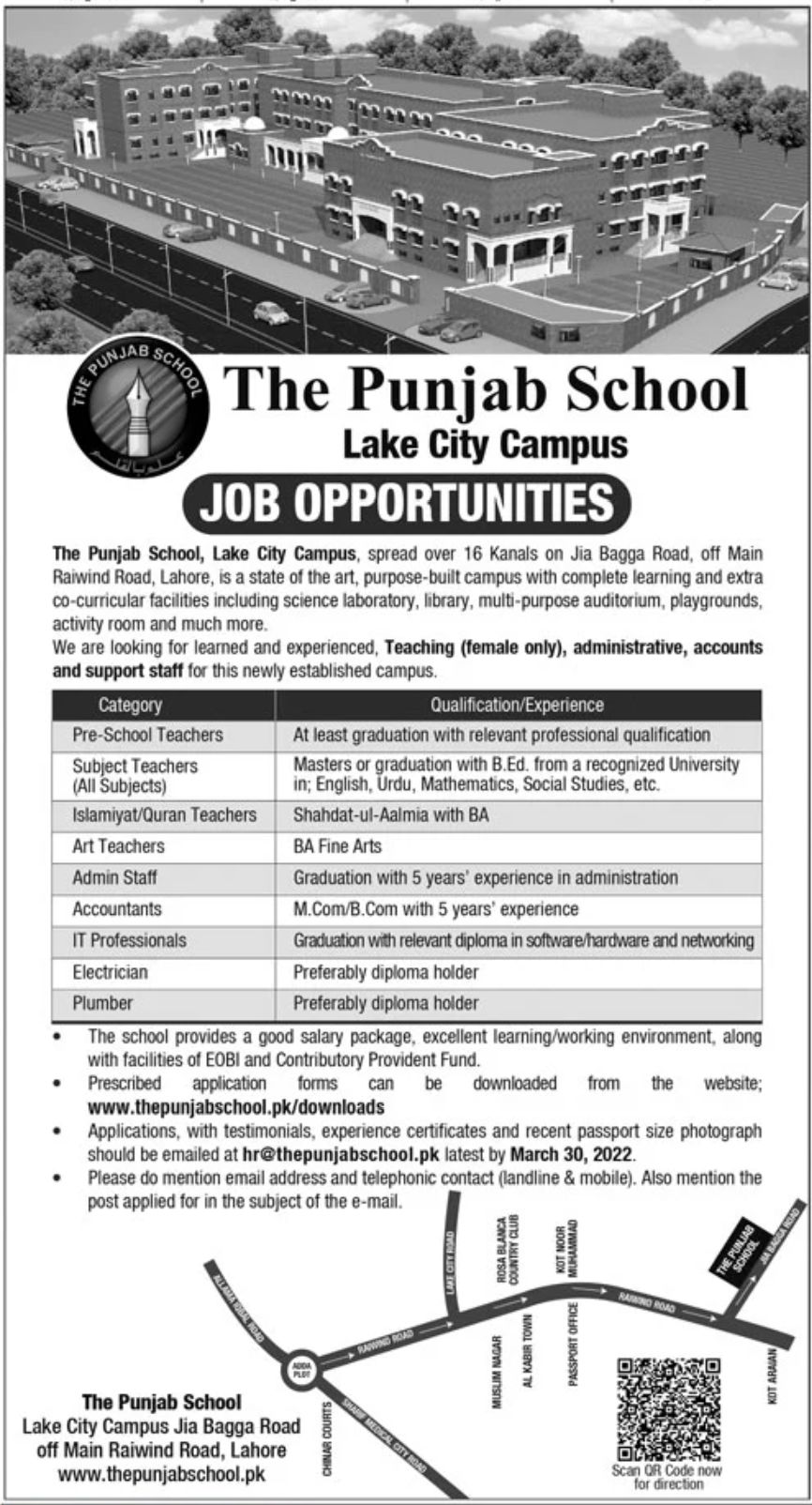 The Punjab Schools Lahore Jobs March 2022