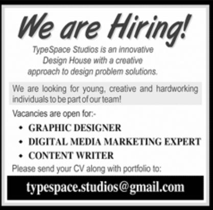 Type Space Studios Jobs March 2022