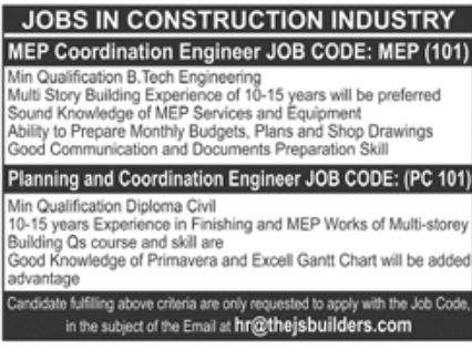 Construction Industry Jobs April 2022
