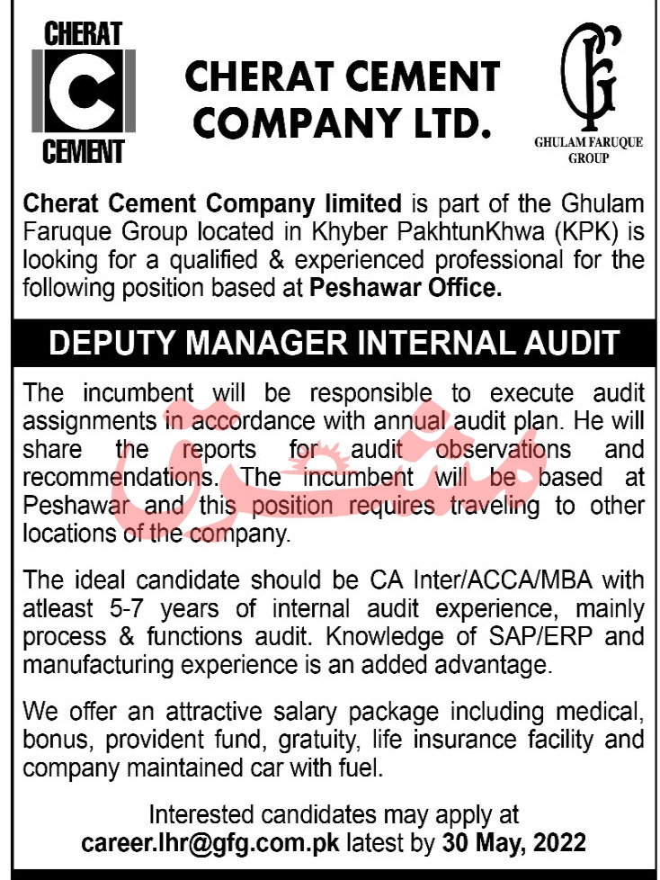 Cherat Cement Company Ltd Jobs May 2022
