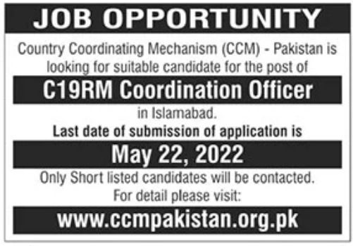 Country Coordinating Mechanism CCM Jobs May 2022