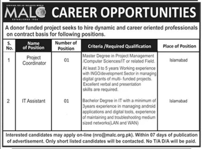 Donor Funded Project Jobs May 2022