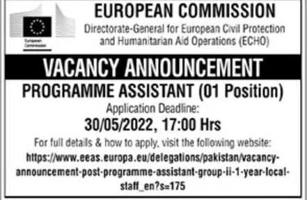 European Commission Jobs May 2022