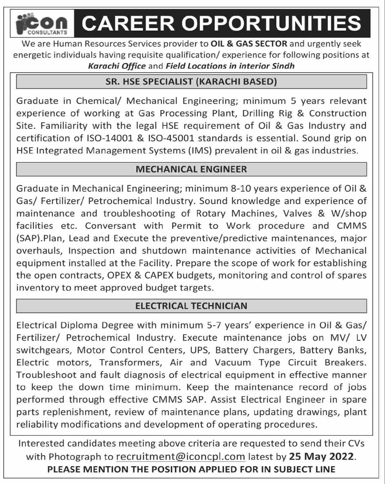 ICON Consultants Jobs May 2022