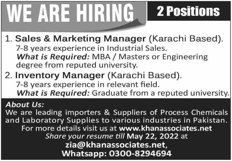 Khan Associates Jobs May 2022