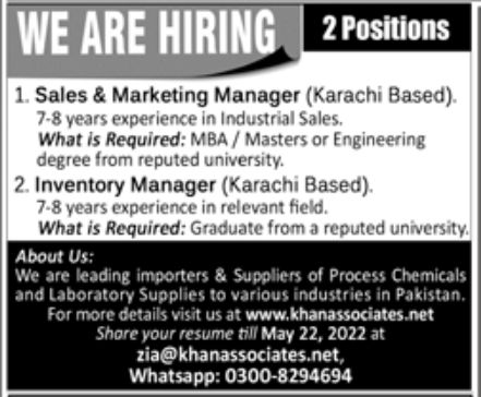 Khan Associates Jobs May 2022