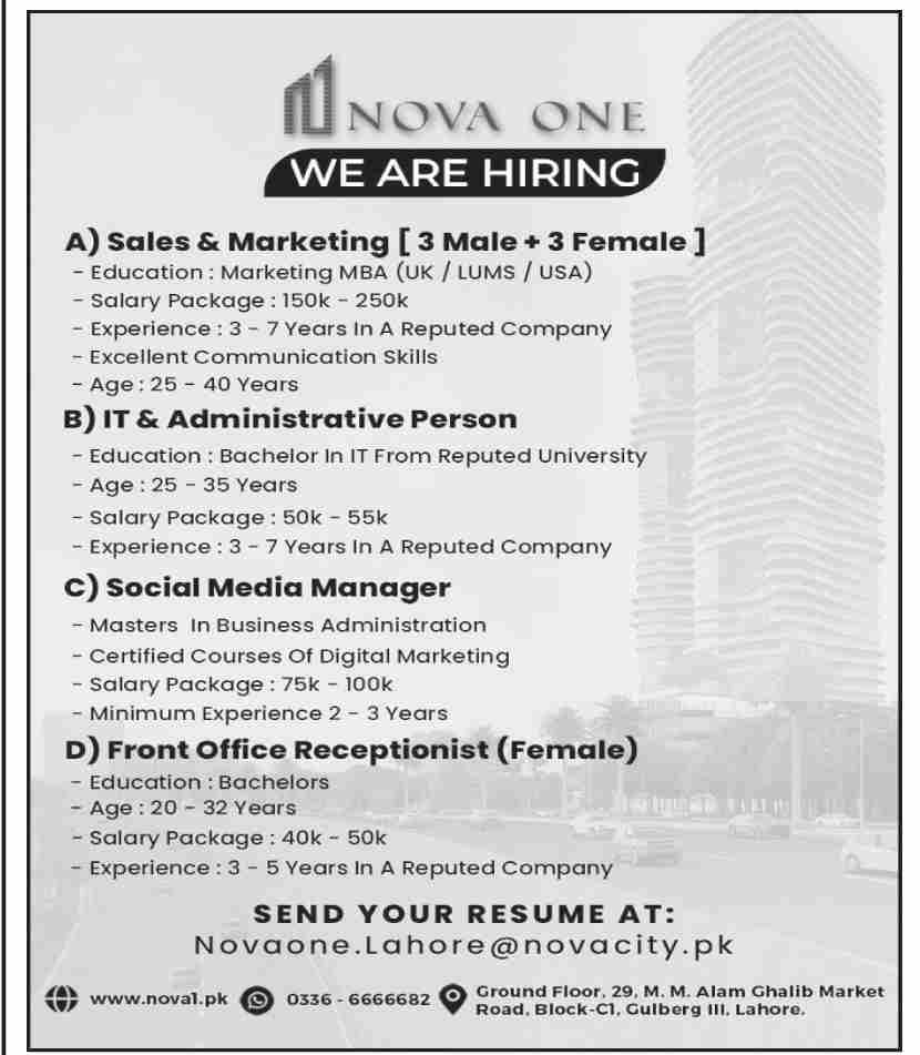 NOVA ONE Jobs May 2022
