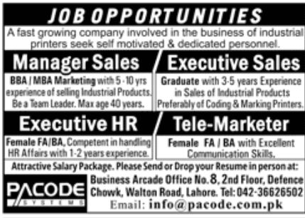 Pacode Systems Jobs May 2022