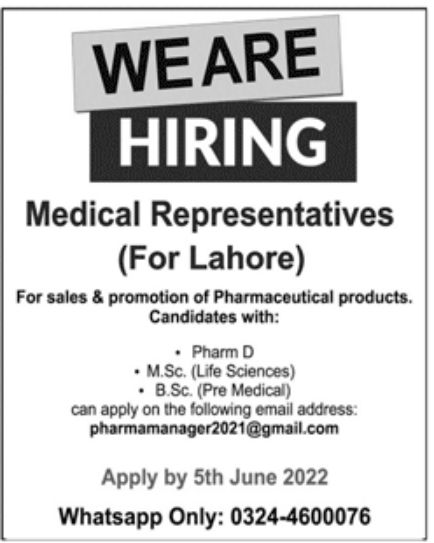 Pharmaceutical Products Job May 2022
