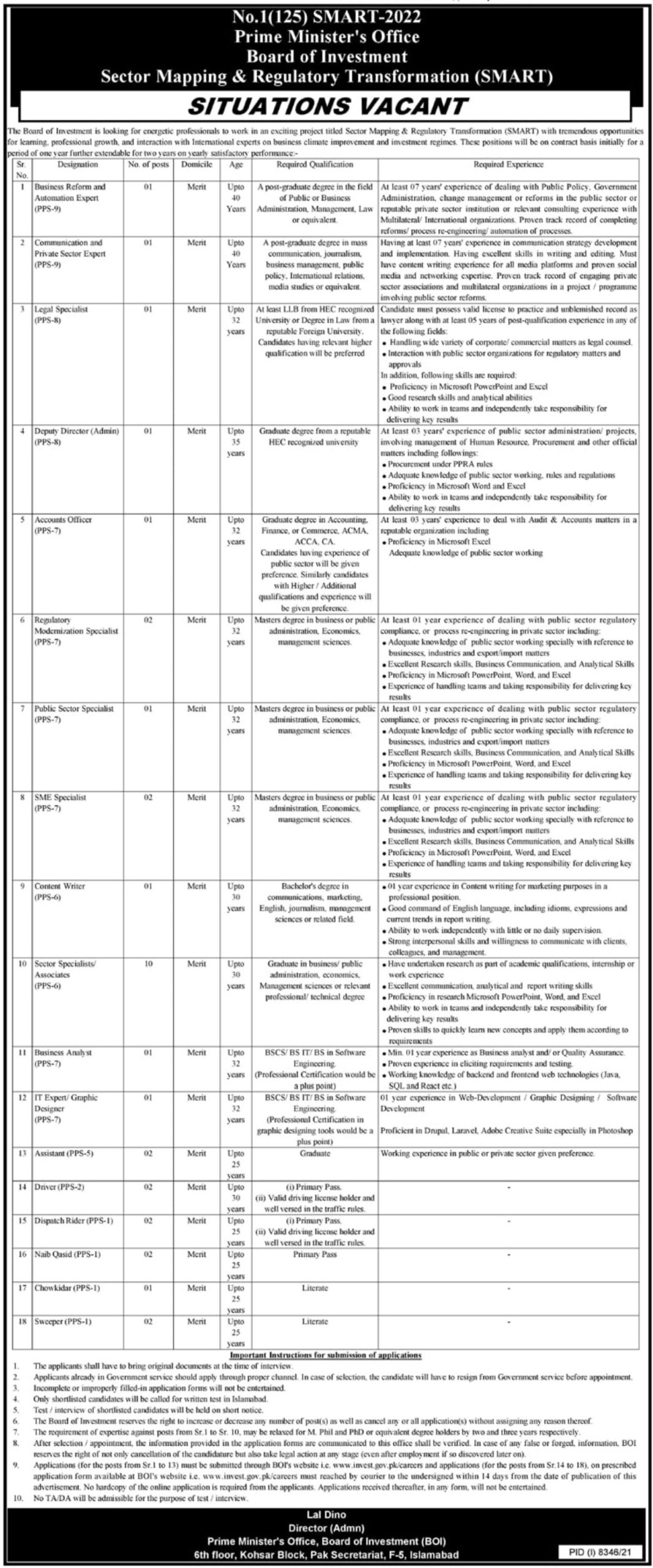 Prime Minister's Office Jobs May 2022