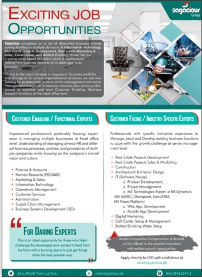 Sagacious Group Jobs May 2022