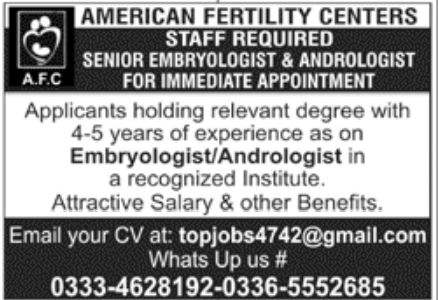 American Fertility Centers Jobs June 2022