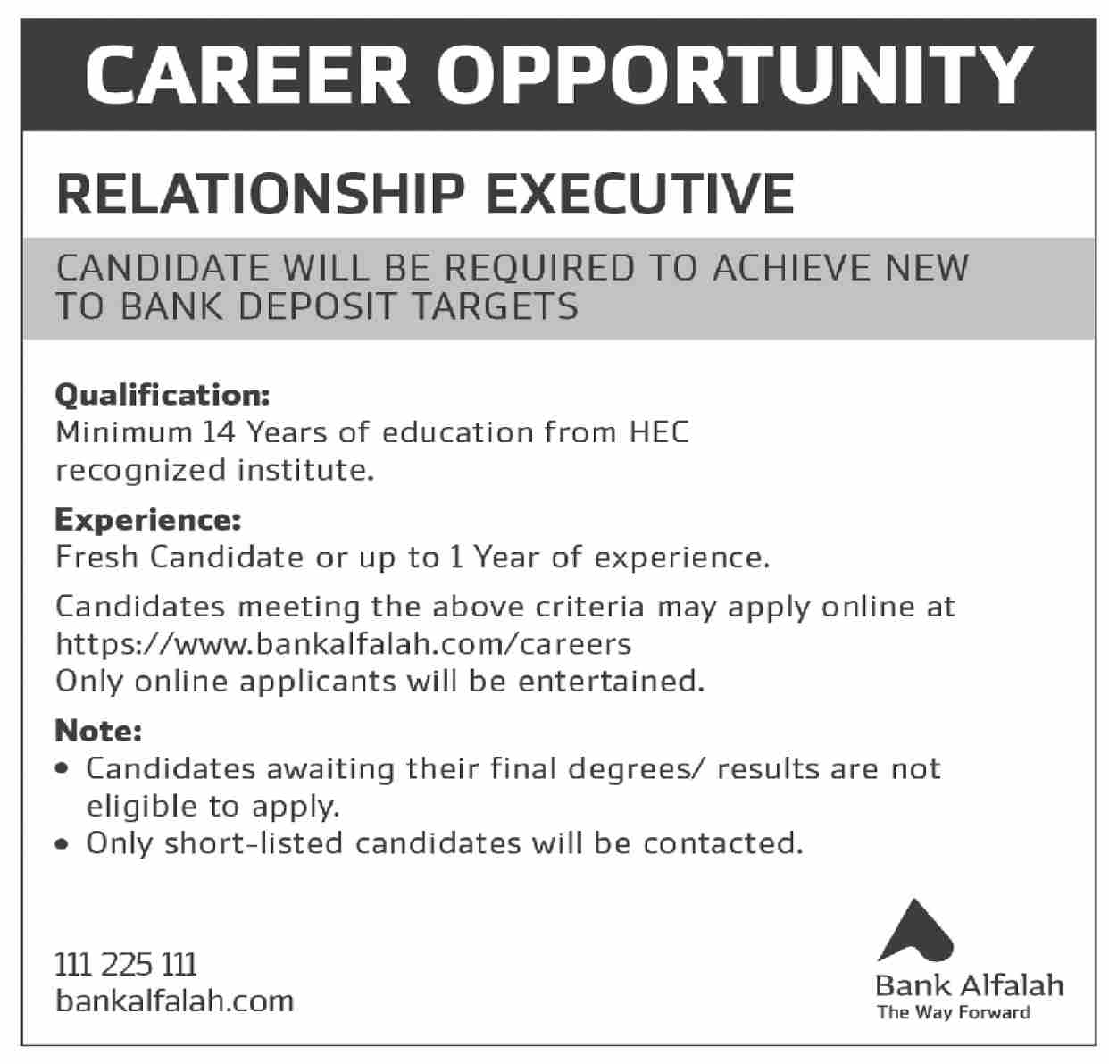 Bank Alfalah Jobs June 2022