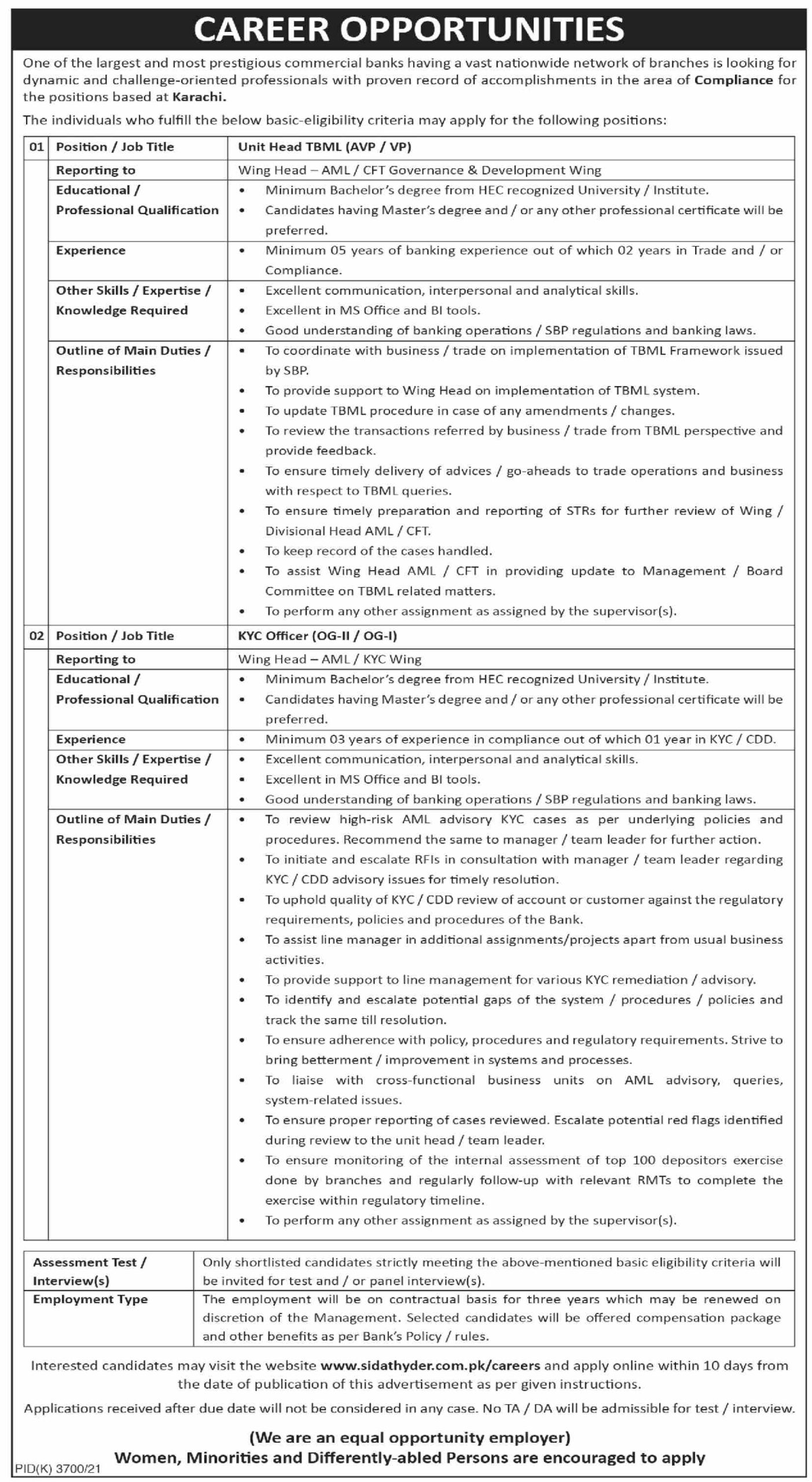 Commercial Banks Jobs June 2022