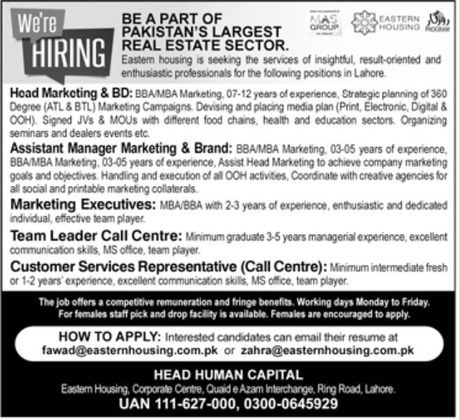 Eastern Housing Jobs June 2022